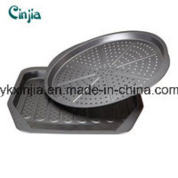 Alumínio Carbono Aço Non-Stick Pizza Pan Set